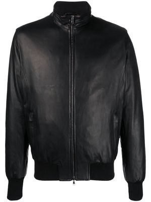 Barba zip-up leather jacket - Black