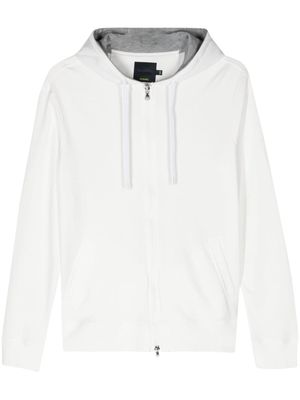 Barba zip-up long-sleeve hoodie - White