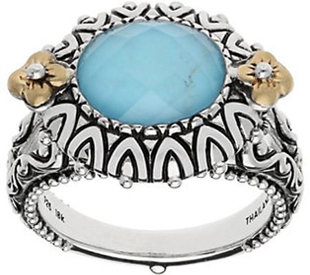 Barbara Bixby Sterling & 18K Turquoise Doublet Ring