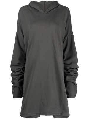 Barbara Bologna appliqué-lettering long-length hoodie - Grey