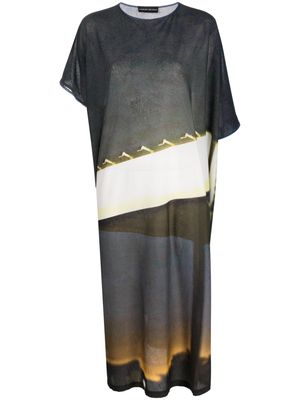 Barbara Bologna asymmetric-sleeves cotton T-shirt dress - Grey