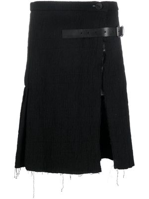 Barbara Bologna belted distressed midi skirt - Black