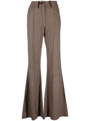 Barbara Bologna checked flared trousers - Brown