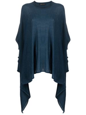 Barbara Bologna draped round-neck knitted top - Blue