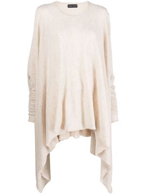 Barbara Bologna draped round-neck knitted top - Neutrals