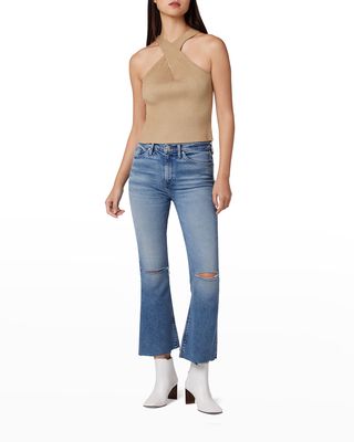 Barbara High-Waist Bootcut Crop Jeans