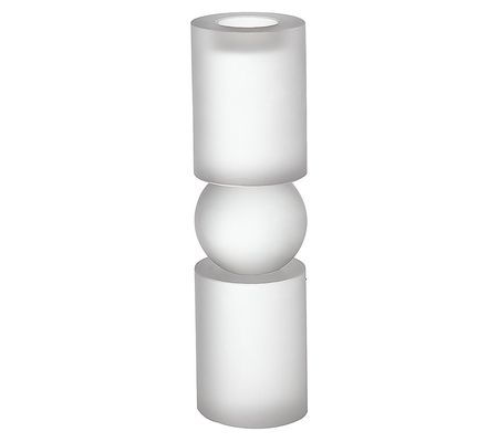 Barbara King 11" Geometric Frosted Glass Candle Pedestal