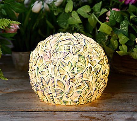 Barbara King 12" Sandstone Embossed Illuminated Sphere