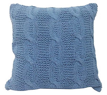 Barbara King 18" x 18" Cotton Cable Knit Pillow