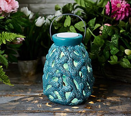 Barbara King Indoor/Outdoor Illuminated Ceramic Coral Lantern