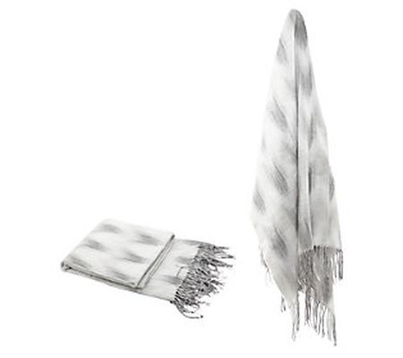 Barbara King Lightweight Soft Spacey Fringed Th row Blanket