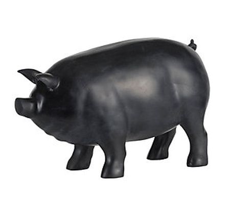 Barbara King Porcine Style Matte Black Pig Figu rine