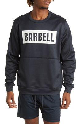 Barbell Apparel Men's Crucial Fleece Crewneck Sweatshirt in Navy