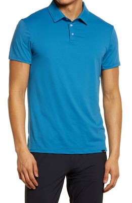Barbell Apparel Men's Havok Stretch Solid Golf Polo in Steel Blue
