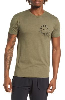 Barbell Apparel The Full Circle Cotton Blend Graphic Tee in Olive