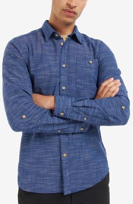 Barbour Aldavik Tailored Fit Plaid Cotton Button-Down Shirt in Navy