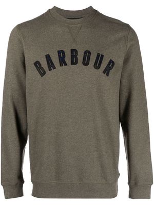 Barbour appliqué-logo crew-neck sweatshirt - Green