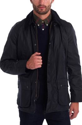 Barbour Ashby Water Resistant Waxed Cotton Jacket in Navy