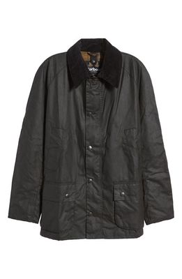 Barbour Ashby Waxed Cotton Jacket in Black/Classic