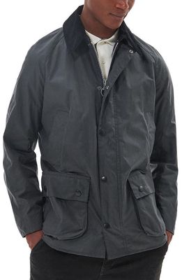 Barbour Ashby Waxed Cotton Jacket in Grey/Classic