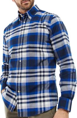 Barbour Astral Tailored Fit Plaid Cotton Button-Down Shirt in Bright Blue