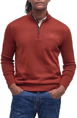 Barbour Avoch Half-Zip Sweater in Fired Brick