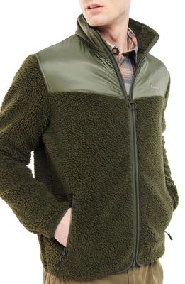 Barbour Axis Fleece Jacket in Olive