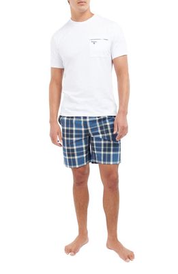 Barbour Bailes Pocket T-Shirt & Pajama Shorts Set in Summer Navy Tartan