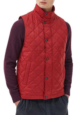 Barbour Barlow Quilted Vest in Dark Red