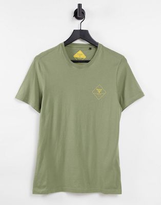 Barbour Beacon small diamond logo t-shirt in khaki-Green