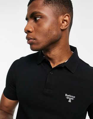 Barbour Beacon small embroidered logo polo in black