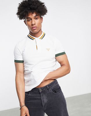Barbour Beacon Solent tipped polo in white