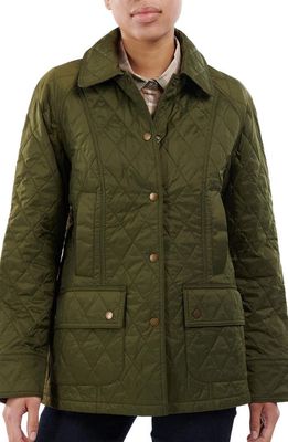 Barbour Beadnell Diamond Quilted Jacket in Dk Moss