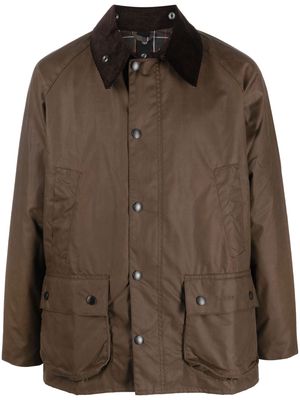 Barbour Bedale logo-embroidered wax jacket - Brown