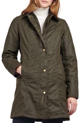Barbour Belsay Waxed Cotton Jacket in Olive/Classic