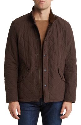 Barbour Bowden Quilted Nylon Jacket in Dark Brown