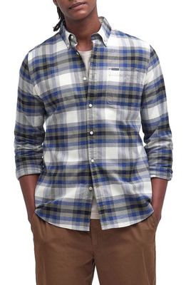 Barbour Bownmont Plaid Button-Down Shirt in Olive