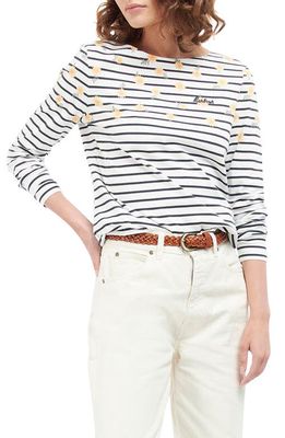 Barbour Bradley Floral Stripe Long Sleeve T-Shirt in Coast Print