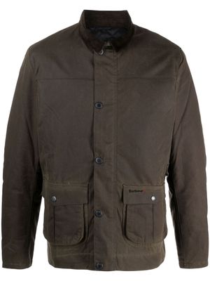 Barbour Brunden Wax corduroy-collar jacket - Green