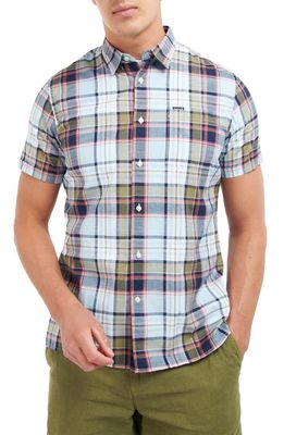 Barbour Bruno Plaid Short Sleeve Button-Up Shirt in Sky