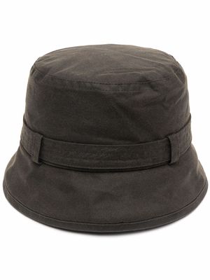 Barbour buckle-detail waxed bucket hat - Green