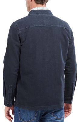 Barbour Button-Up Cotton Moleskin Overshirt in Navy