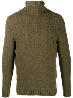Barbour cable knit roll neck jumper - Green
