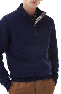 Barbour Calder Henley Wool Sweater in Navy