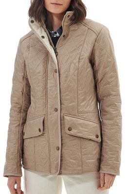 Barbour Cavalry Fleece Lined Quilted Jacket in Light Fawn