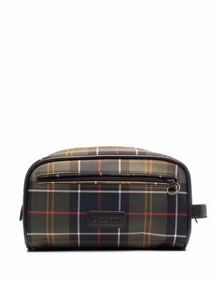 Barbour checked wash bag - Green