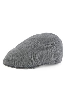 Barbour Cheviot Check Driving Cap in Charcoal Check