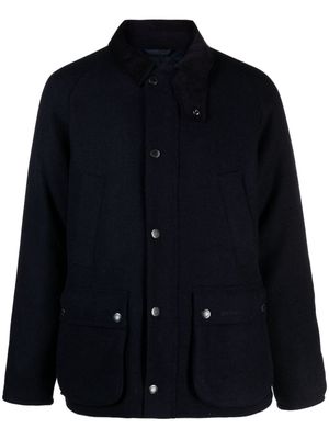 Barbour corduroy-collar brushed wool jacket - Blue