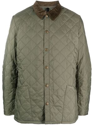 Barbour corduroy-collar diamond-quilted jacket - Green