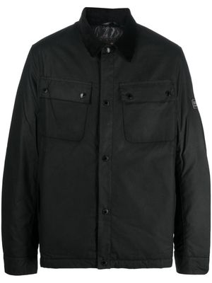 Barbour corduroy-collar wax jacket - Black